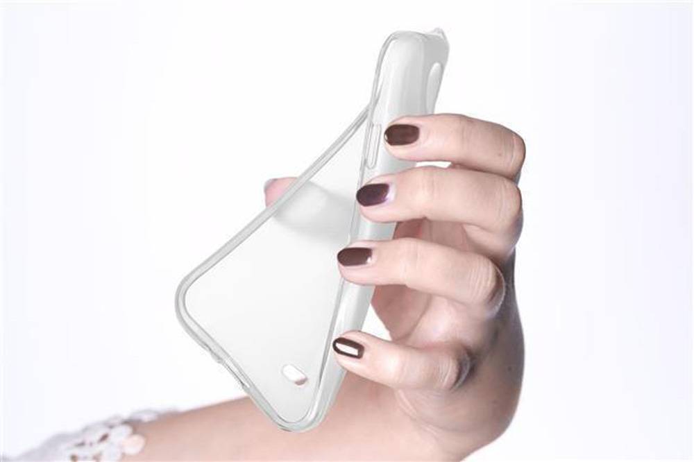 Cadorabo Handyhülle für LG OPTIMUS L7 II in Transparent Hülle Schutzhülle TPU Silikon Backcover Case