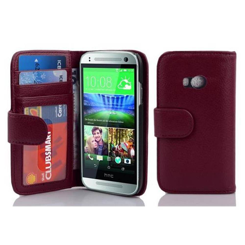 Cadorabo Hülle für HTC ONE M8 MINI in Lila Backcover Handy Schutz Hülle Book Case Booklet Kartenfächer
