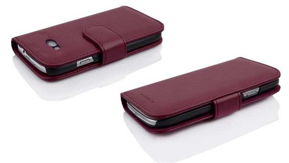 Cadorabo Hülle für HTC ONE M8 MINI in Lila Backcover Handy Schutz Hülle Book Case Booklet Kartenfächer