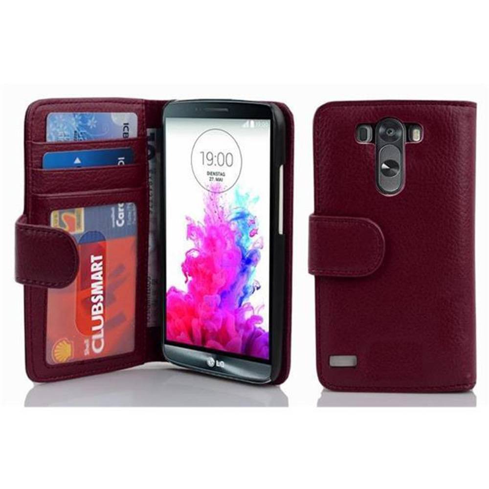 Cadorabo Hülle für LG G3 in Lila Backcover Handy Schutz Hülle Book Case Booklet Kartenfächer