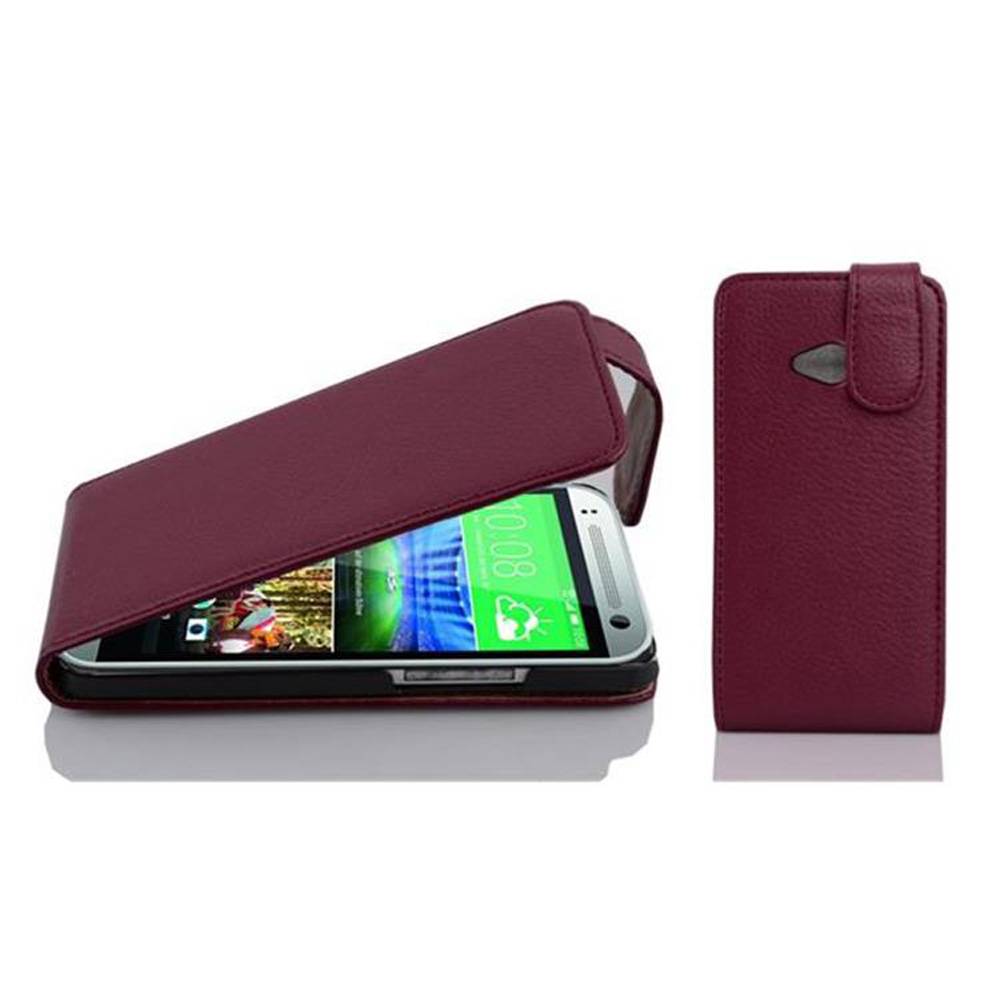 Cadorabo Schutzhülle für HTC ONE M8 MINI Hülle in Lila Flip Etui Handyhülle Case Cover Kunstleder