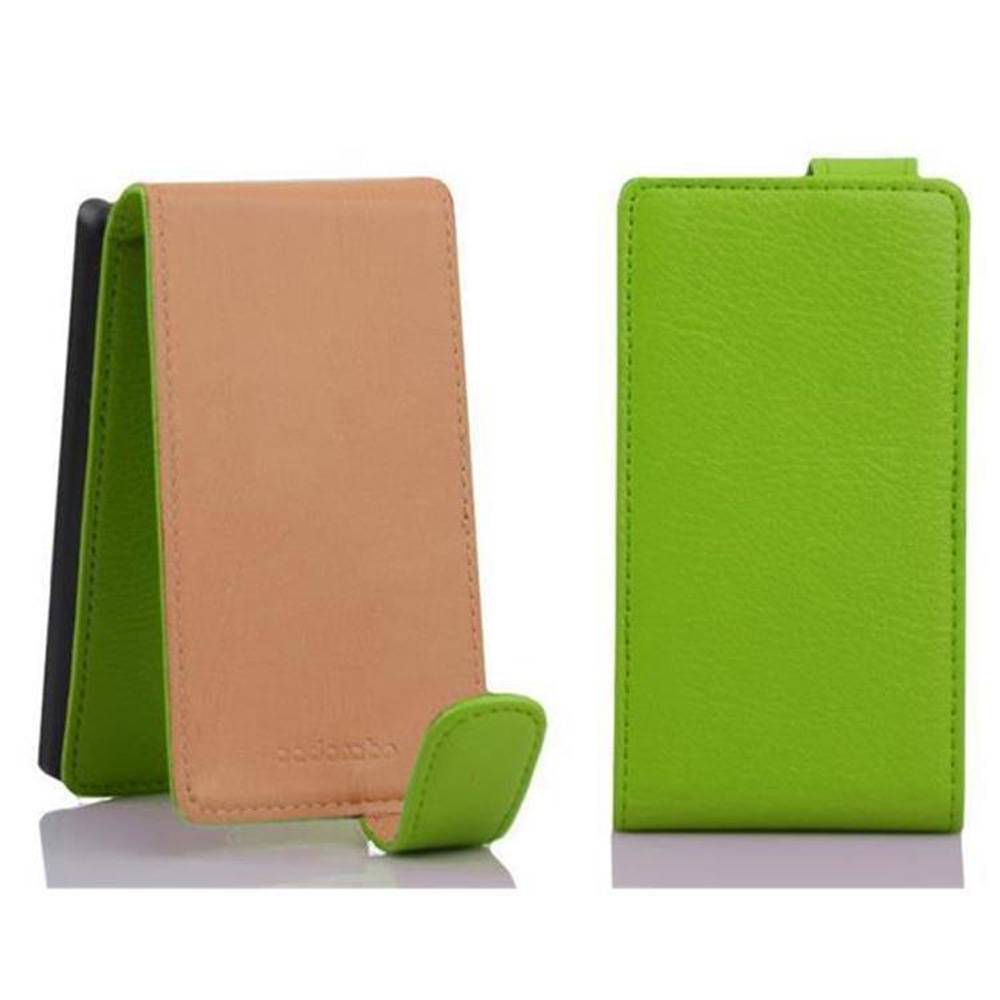 Cadorabo Schutzhülle für HTC ONE M8 MINI Hülle in Grün Flip Etui Handyhülle Case Cover Kunstleder