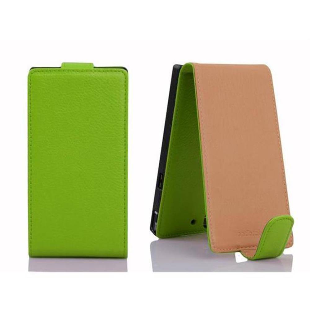 Cadorabo Schutzhülle für Huawei ASCEND P7 Hülle in Grün Flip Etui Handyhülle Case Cover Kunstleder