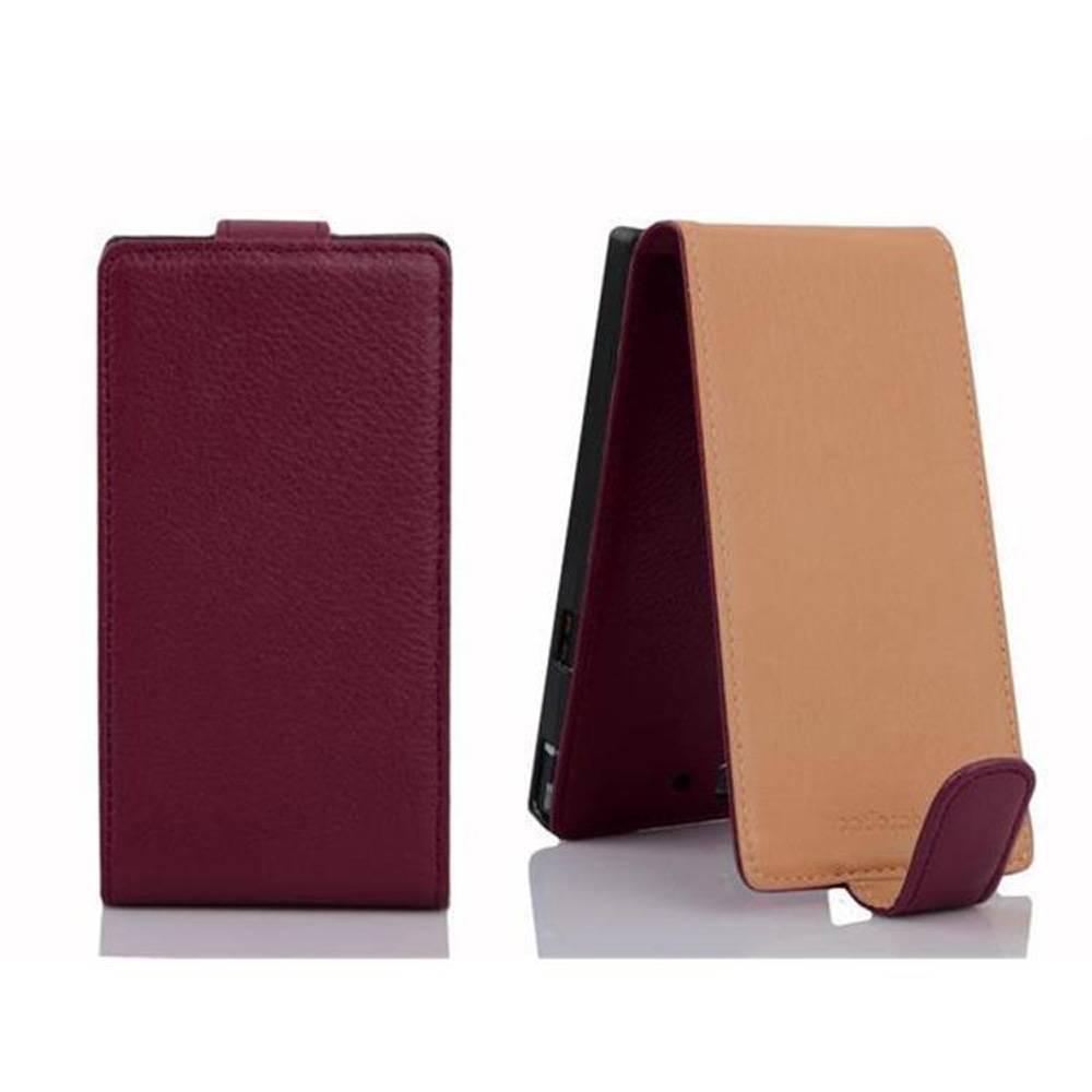 Cadorabo Schutzhülle für Huawei ASCEND P7 Hülle in Lila Flip Etui Handyhülle Case Cover Kunstleder