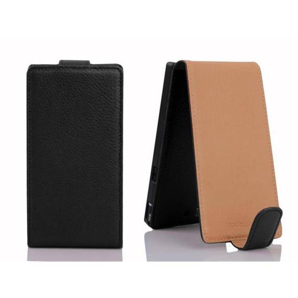 Cadorabo Schutzhülle für Huawei ASCEND P7 Hülle in Schwarz Flip Etui Handyhülle Case Cover Kunstleder