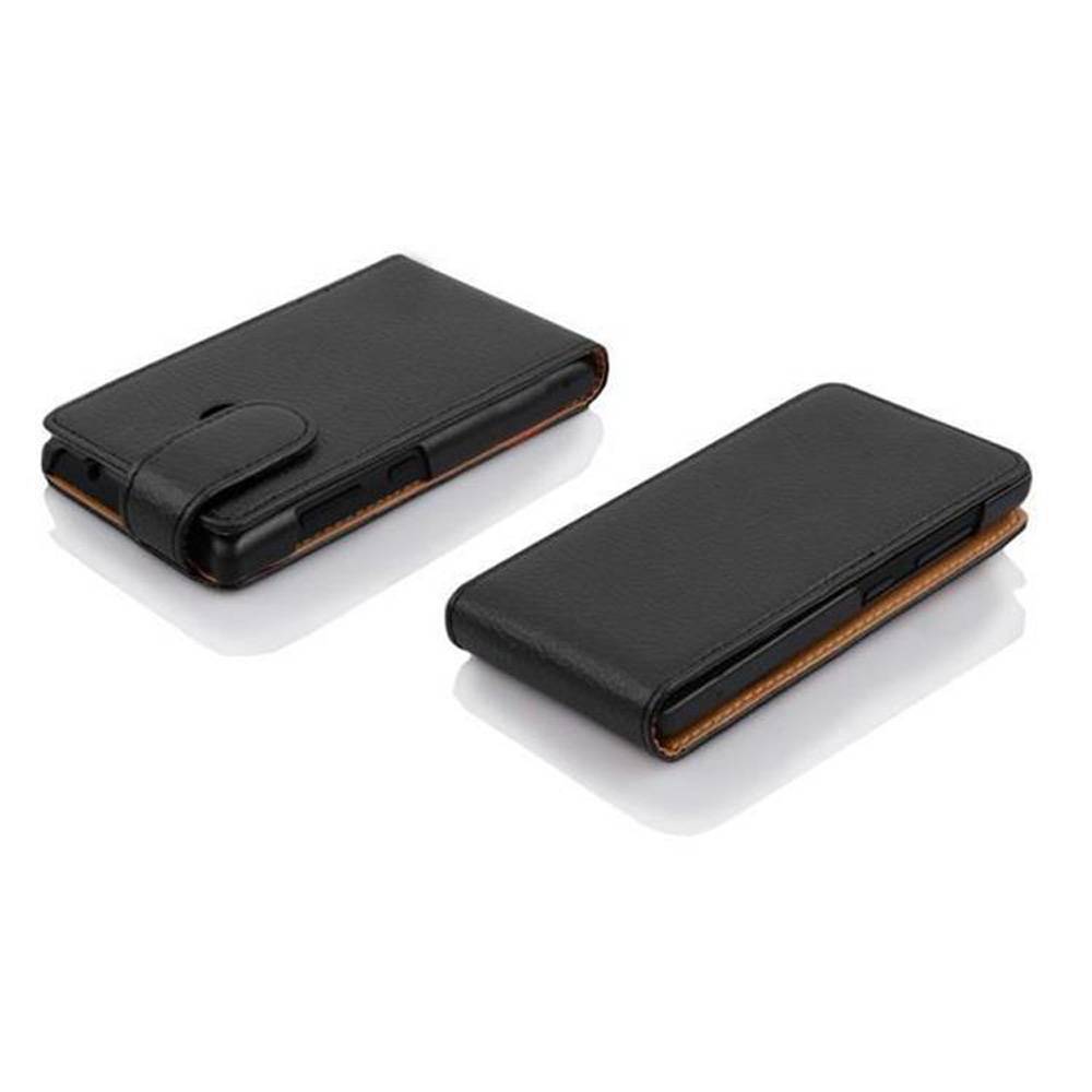Cadorabo Schutzhülle für Huawei ASCEND G330 Hülle in Schwarz Flip Etui Handyhülle Case Cover Kunstleder