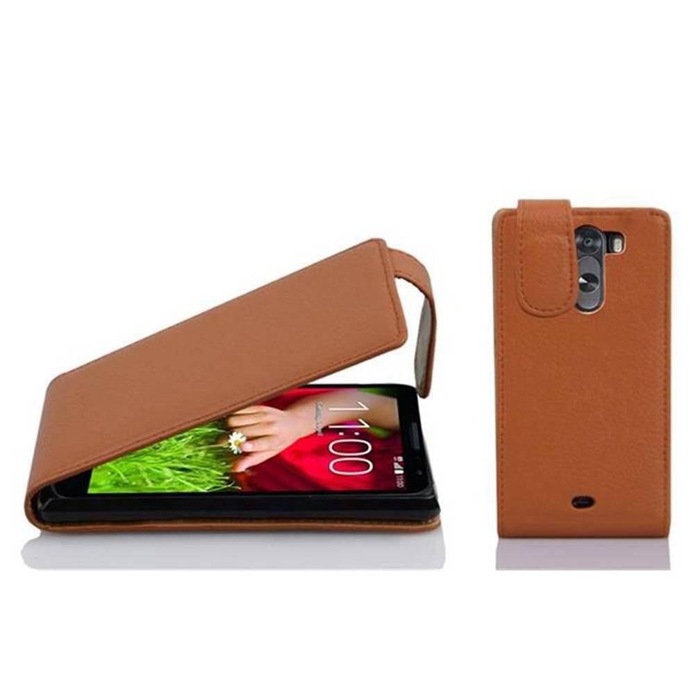 Cadorabo Schutzhülle für LG G2 MINI Hülle in Braun Flip Etui Handyhülle Case Cover Kunstleder