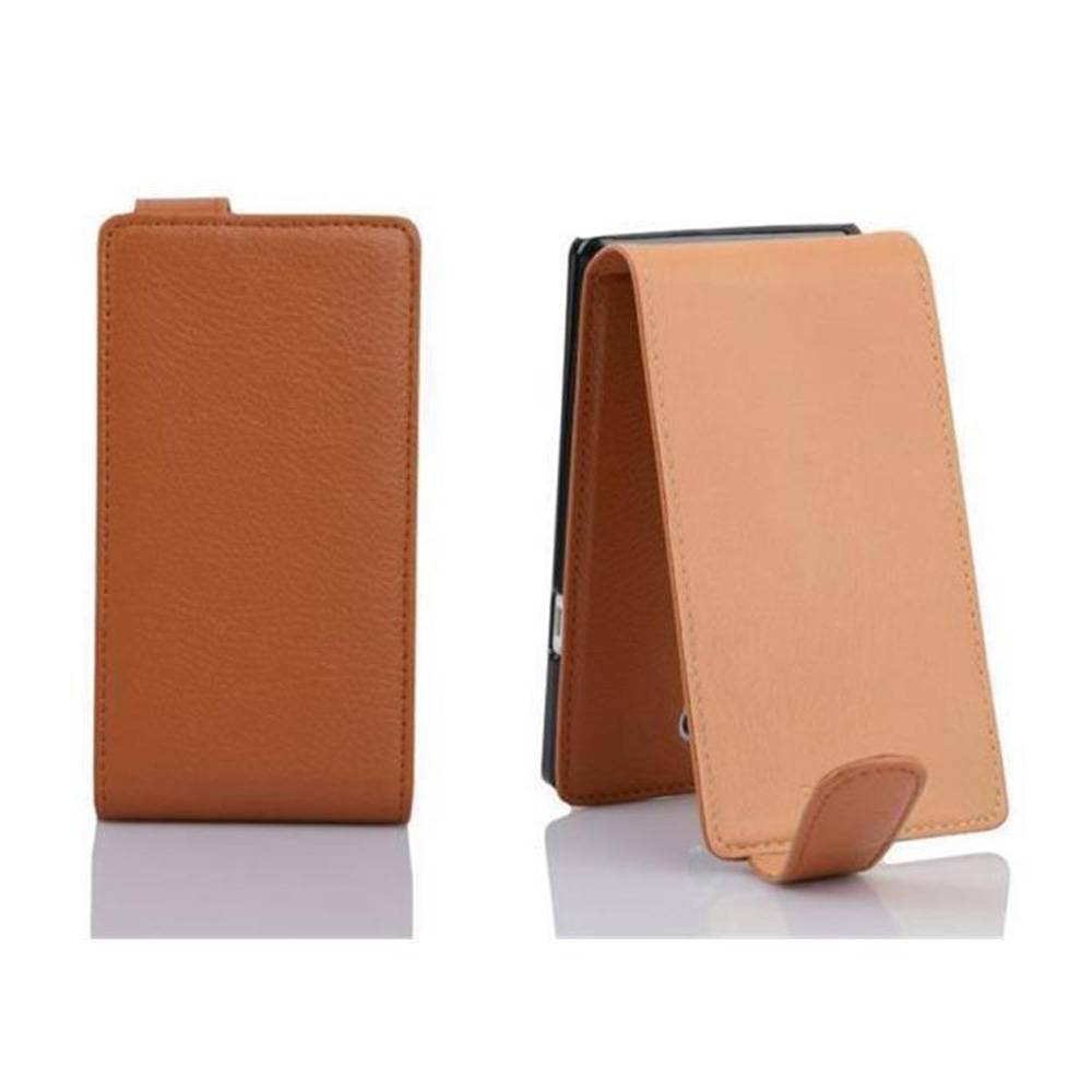 Cadorabo Schutzhülle für LG G2 MINI Hülle in Braun Flip Etui Handyhülle Case Cover Kunstleder