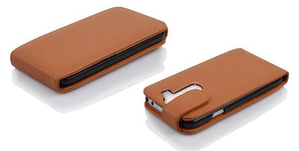Cadorabo Schutzhülle für LG G2 MINI Hülle in Braun Flip Etui Handyhülle Case Cover Kunstleder