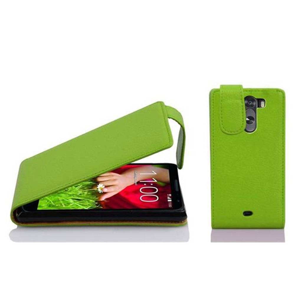Cadorabo Schutzhülle für LG G2 MINI Hülle in Grün Flip Etui Handyhülle Case Cover Kunstleder