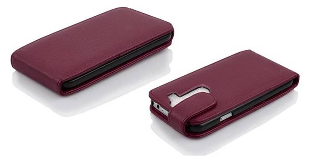 Cadorabo Schutzhülle für LG G2 MINI Hülle in Lila Flip Etui Handyhülle Case Cover Kunstleder