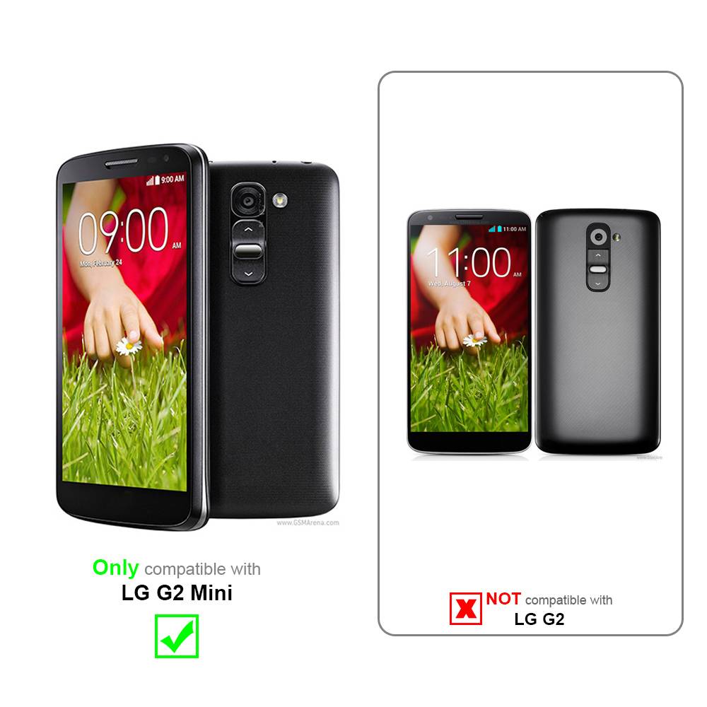 Cadorabo Schutzhülle für LG G2 MINI Hülle in Lila Flip Etui Handyhülle Case Cover Kunstleder