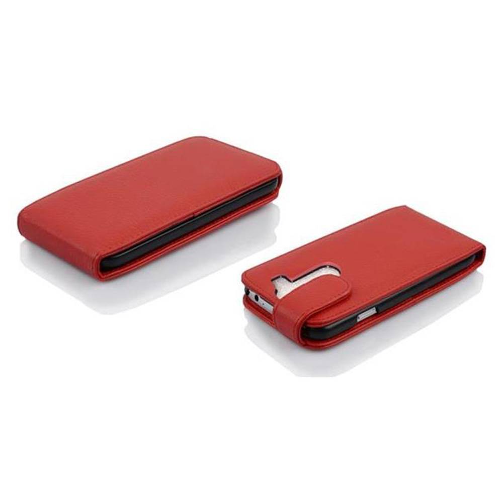 Cadorabo Schutzhülle für LG G2 MINI Hülle in Rot Flip Etui Handyhülle Case Cover Kunstleder