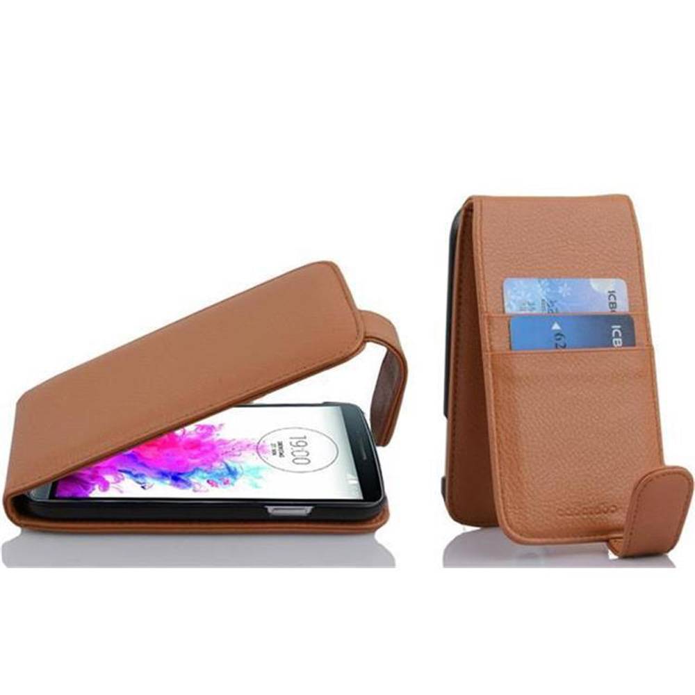 Cadorabo Schutzhülle für LG G3 Hülle in Braun Flip Etui Handyhülle Case Cover Kunstleder