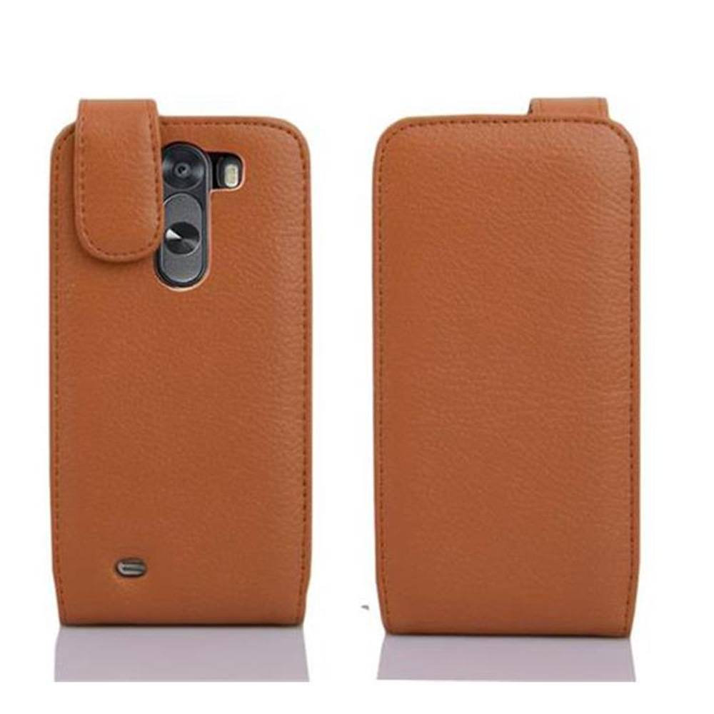 Cadorabo Schutzhülle für LG G3 Hülle in Braun Flip Etui Handyhülle Case Cover Kunstleder