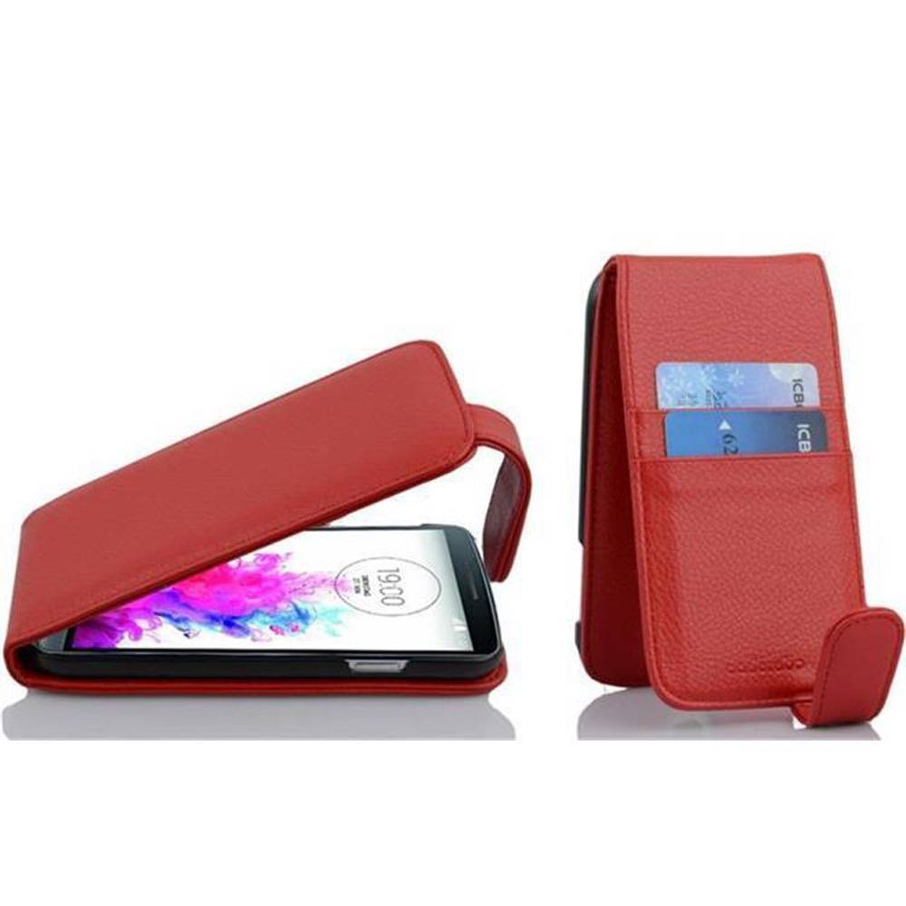 Cadorabo Schutzhülle für LG G3 Hülle in Rot Flip Etui Handyhülle Case Cover Kunstleder