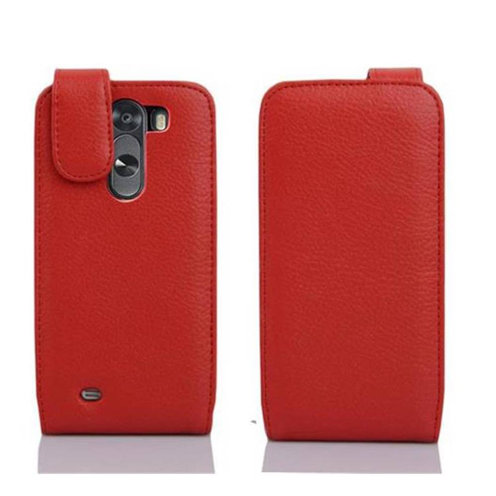 Cadorabo Schutzhülle für LG G3 Hülle in Rot Flip Etui Handyhülle Case Cover Kunstleder