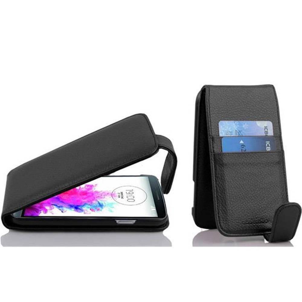 Cadorabo Schutzhülle für LG G3 Hülle in Schwarz Flip Etui Handyhülle Case Cover Kunstleder