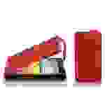 Cadorabo Schutzhülle für LG L70 (1. SIM) Hülle in Rot Flip Etui Handyhülle Case Cover Kunstleder