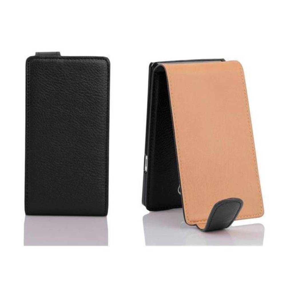 Cadorabo Schutzhülle für LG L70 (1. SIM) Hülle in Schwarz Flip Etui Handyhülle Case Cover Kunstleder