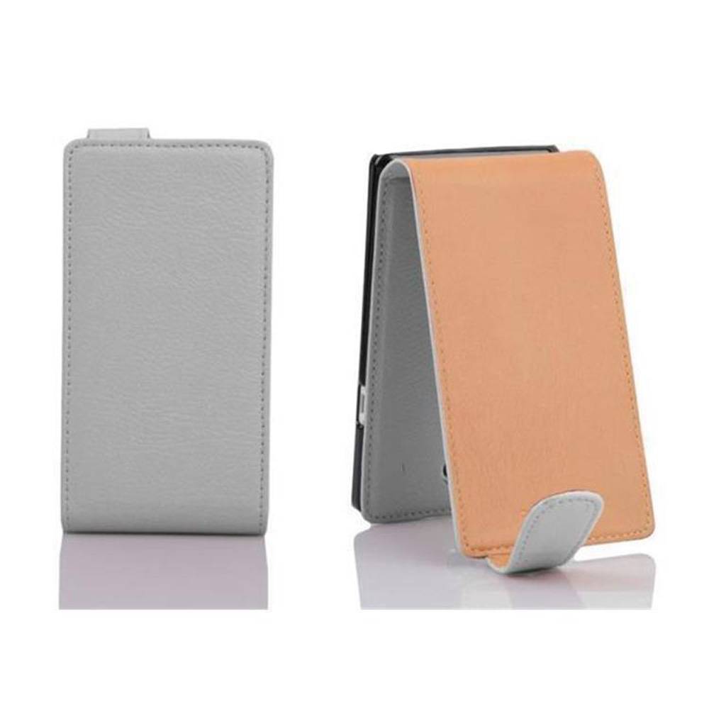 Cadorabo Schutzhülle für LG L70 (1. SIM) Hülle in Weiß Flip Etui Handyhülle Case Cover Kunstleder
