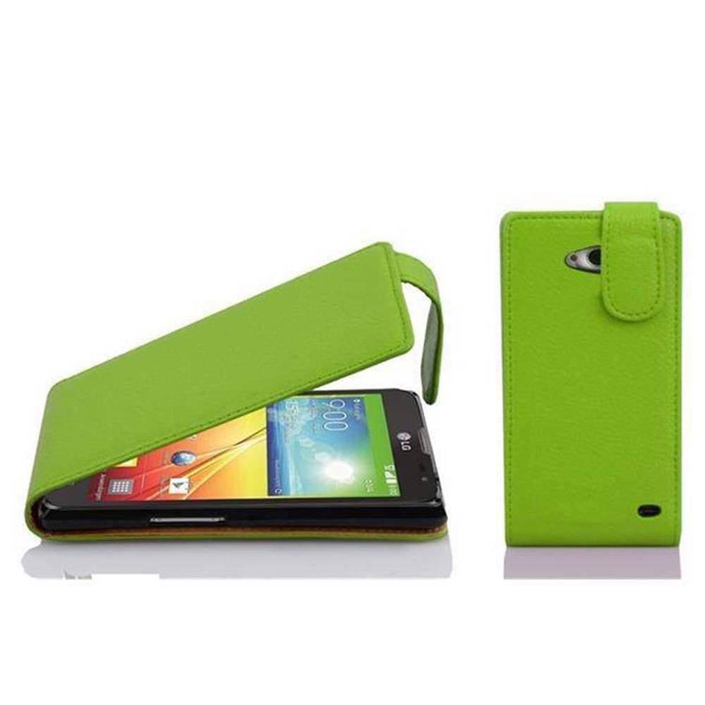 Cadorabo Schutzhülle für LG L90 (1. SIM) Hülle in Grün Flip Etui Handyhülle Case Cover Kunstleder