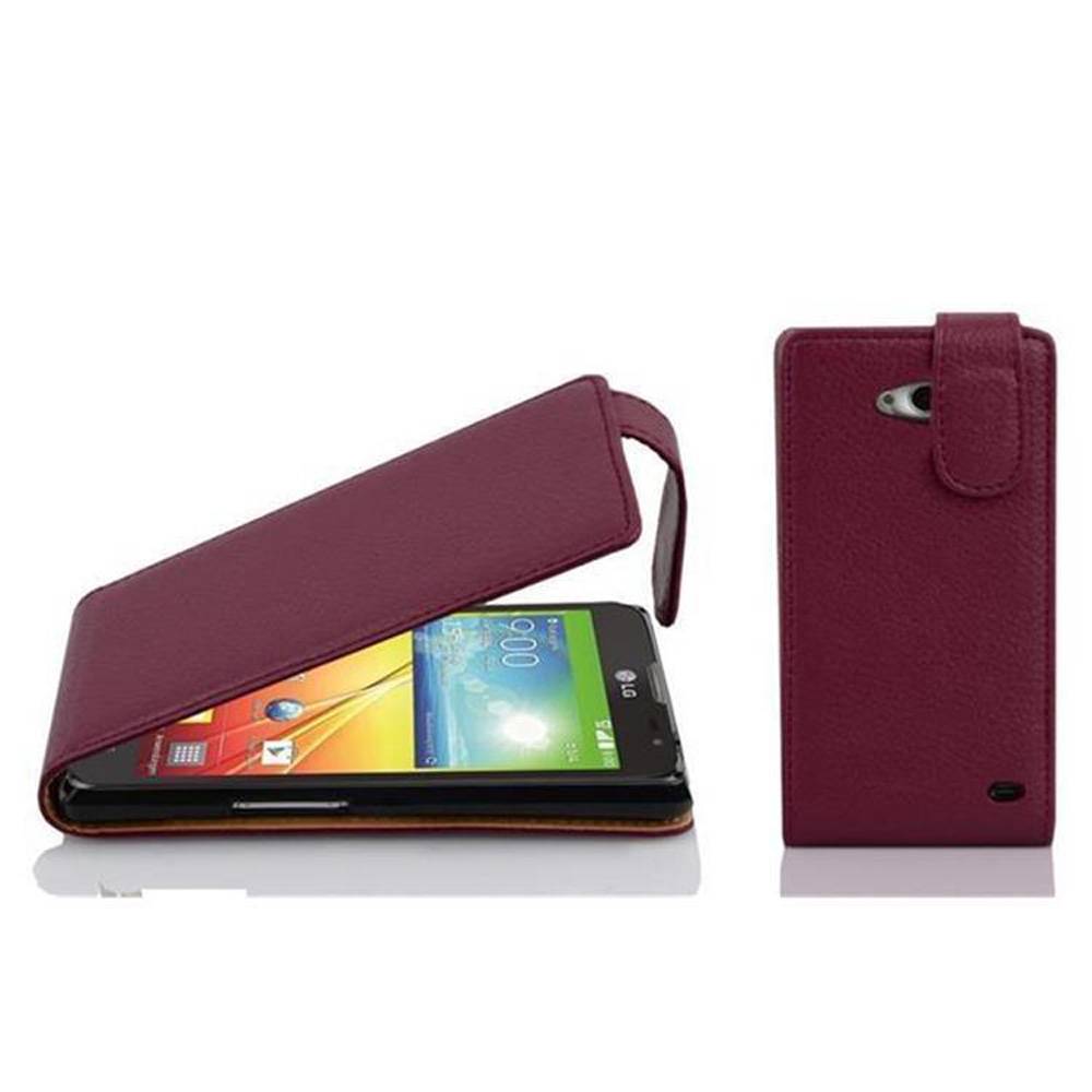Cadorabo Schutzhülle für LG L90 (1. SIM) Hülle in Lila Flip Etui Handyhülle Case Cover Kunstleder