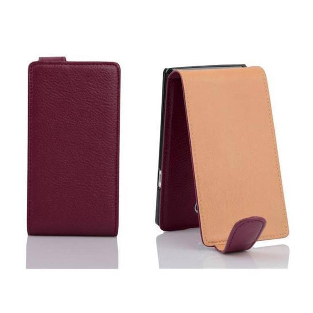 Cadorabo Schutzhülle für LG L90 (1. SIM) Hülle in Lila Flip Etui Handyhülle Case Cover Kunstleder