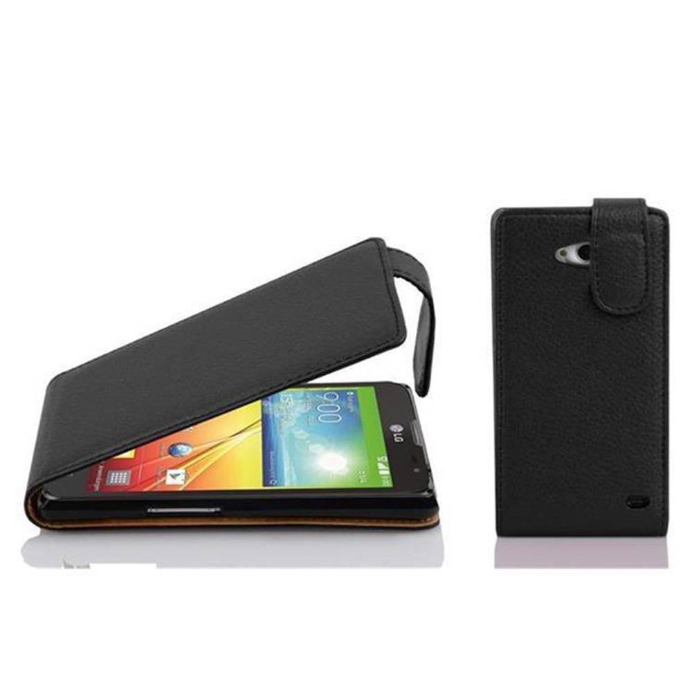 Cadorabo Schutzhülle für LG L90 (1. SIM) Hülle in Schwarz Flip Etui Handyhülle Case Cover Kunstleder