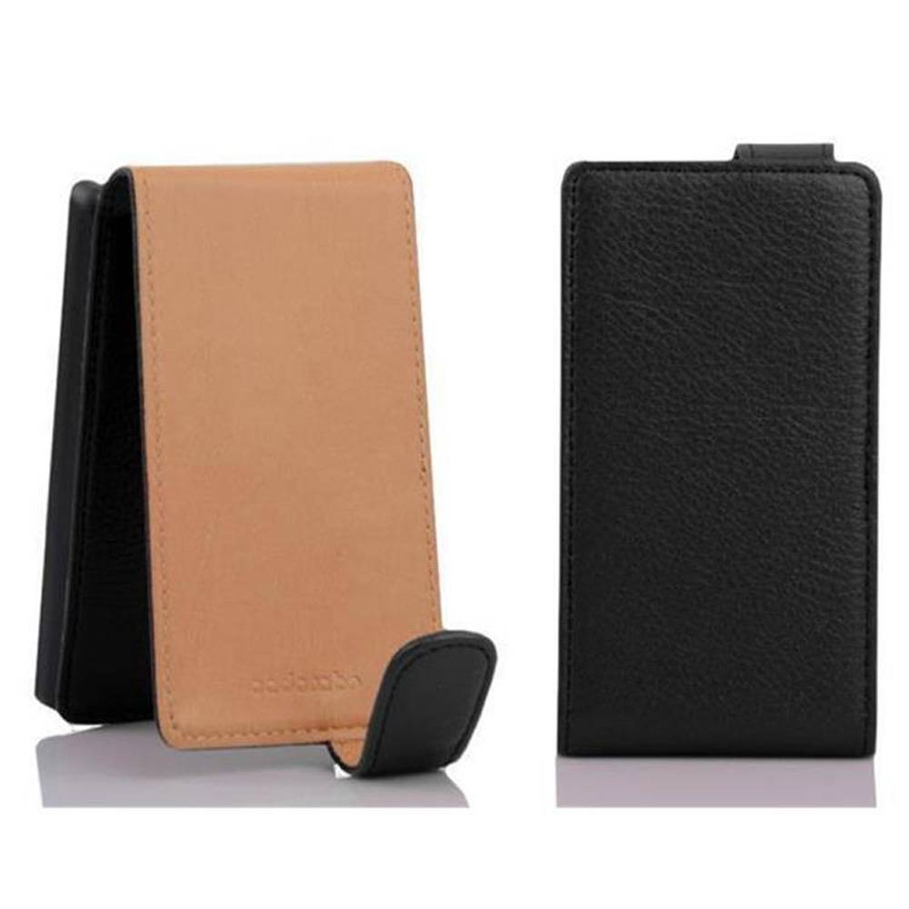 Cadorabo Schutzhülle für Nokia Lumia 630 / 635 Hülle in Schwarz Flip Etui Handyhülle Case Cover Kunstleder