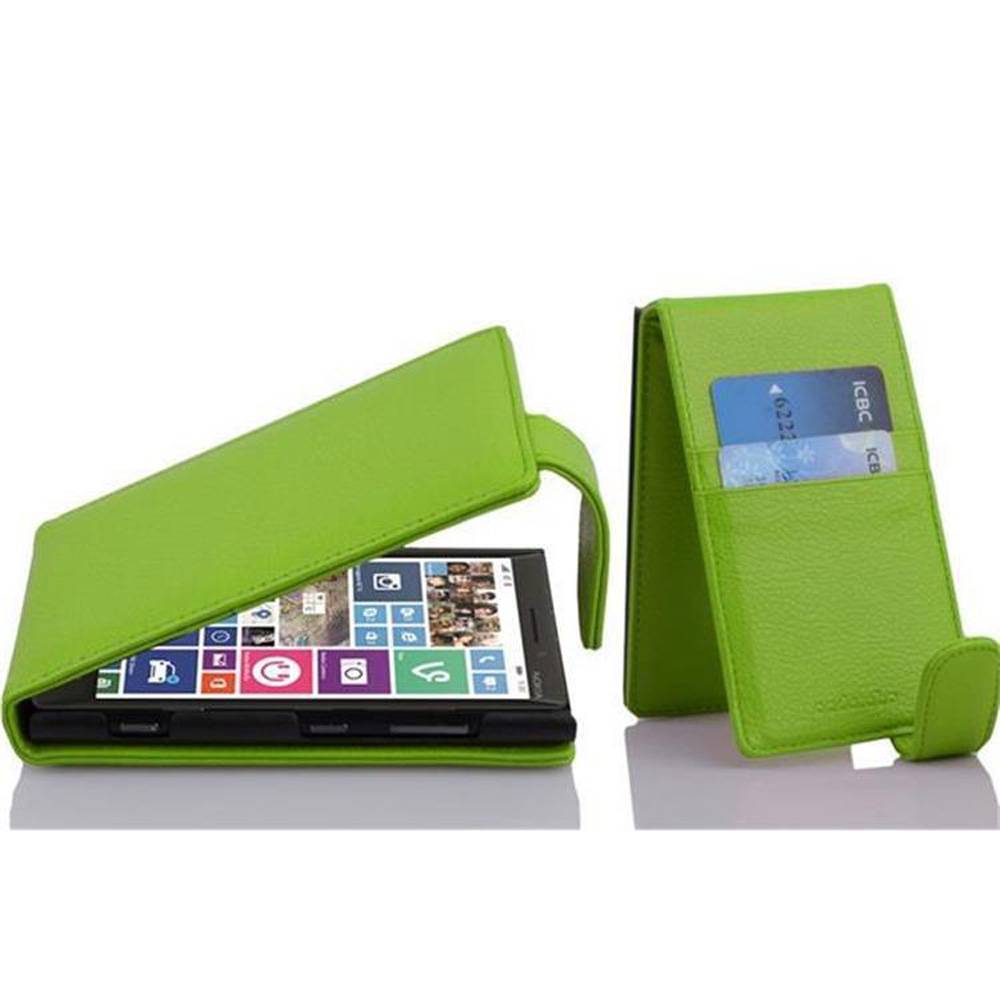 Cadorabo Schutzhülle für Nokia Lumia 929 / 930 Hülle in Grün Flip Etui Handyhülle Case Cover Kunstleder