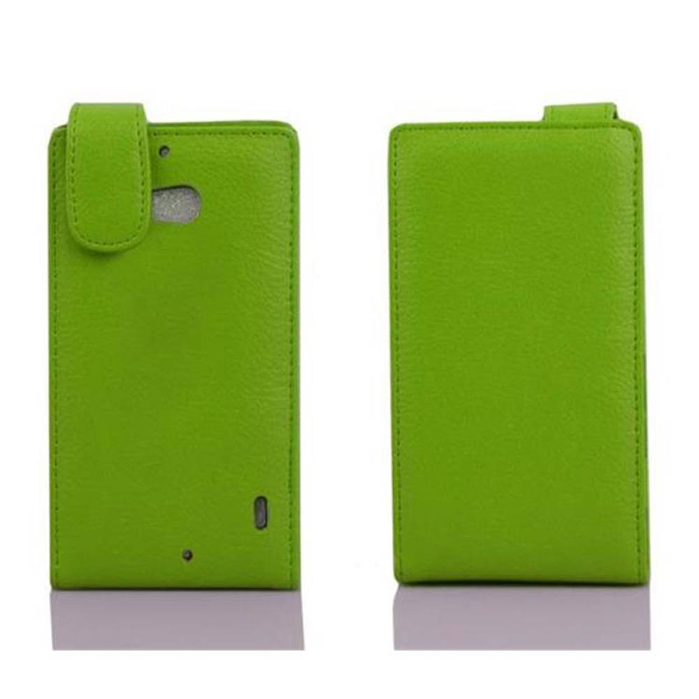 Cadorabo Schutzhülle für Nokia Lumia 929 / 930 Hülle in Grün Flip Etui Handyhülle Case Cover Kunstleder