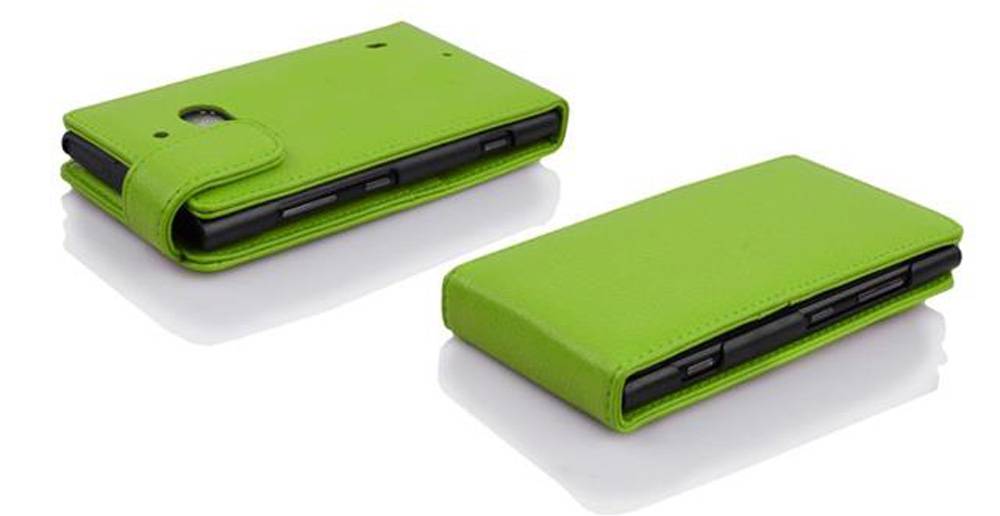 Cadorabo Schutzhülle für Nokia Lumia 929 / 930 Hülle in Grün Flip Etui Handyhülle Case Cover Kunstleder