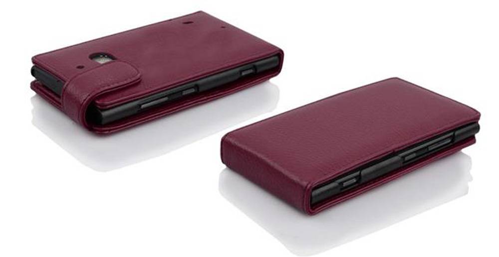 Cadorabo Schutzhülle für Nokia Lumia 929 / 930 Hülle in Lila Flip Etui Handyhülle Case Cover Kunstleder