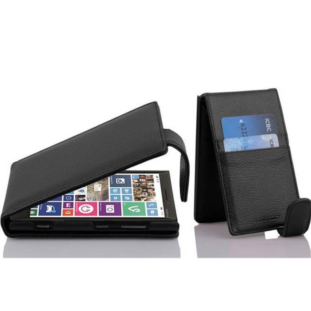 Cadorabo Schutzhülle für Nokia Lumia 929 / 930 Hülle in Schwarz Flip Etui Handyhülle Case Cover Kunstleder
