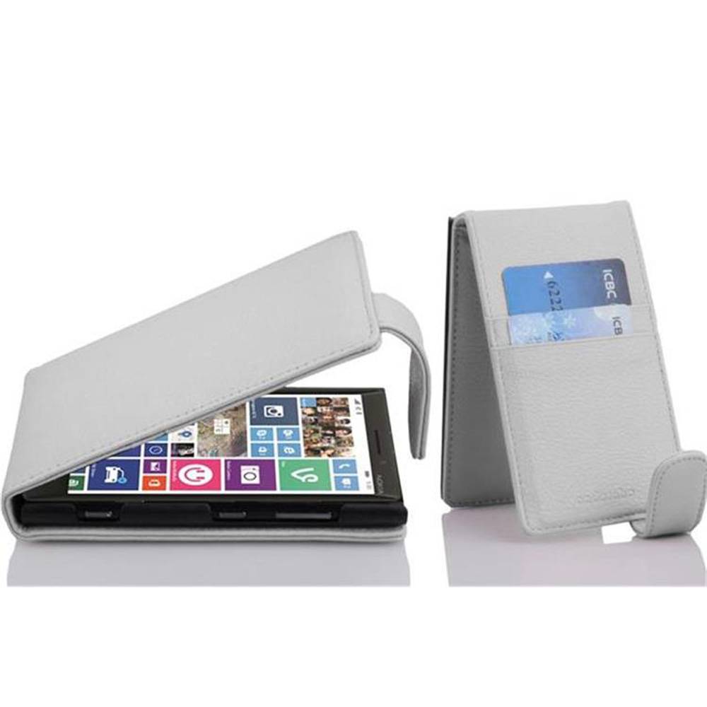 Cadorabo Schutzhülle für Nokia Lumia 929 / 930 Hülle in Weiß Flip Etui Handyhülle Case Cover Kunstleder