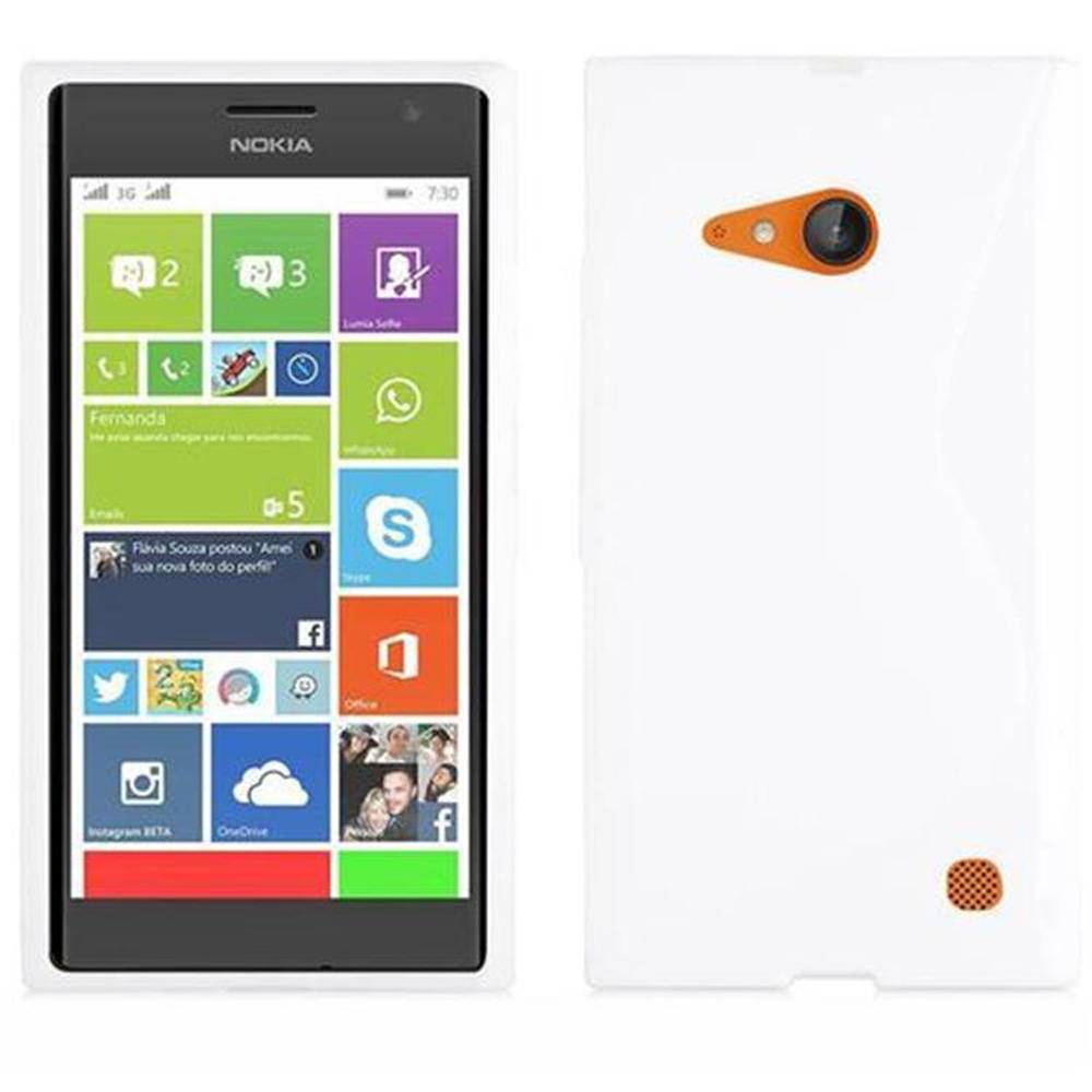 Cadorabo Schutzhülle für Nokia Lumia 730 Hülle in Weiß Handyhülle Case TPU Silikon Etui