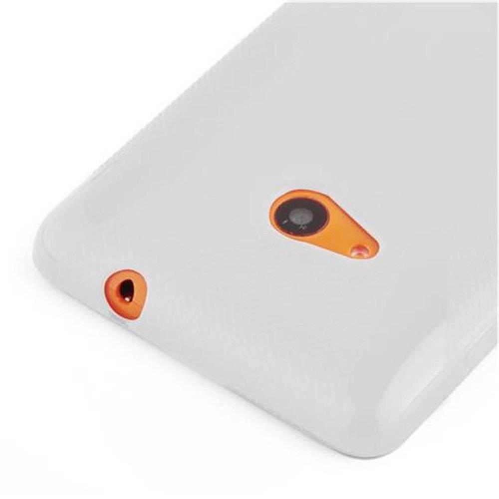 Cadorabo Hülle für Nokia Lumia 535 Hülle in HALB TRANSPARENT - Handyhülle im X-Line TPU Silikon - Silikonhülle Schutzhülle Ultra Slim Soft Back