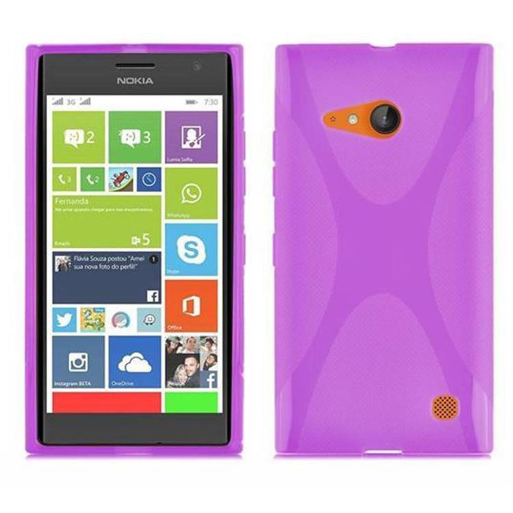 Cadorabo Handyhülle für Nokia Lumia 730 in Lila Hülle Schutzhülle TPU Silikon Backcover Case