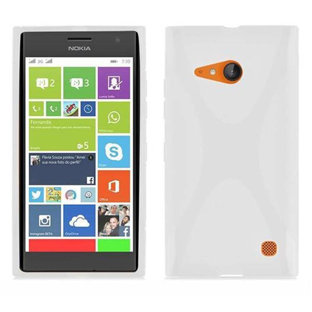 Cadorabo Handyhülle für Nokia Lumia 730 in Transparent Hülle Schutzhülle TPU Silikon Backcover Case