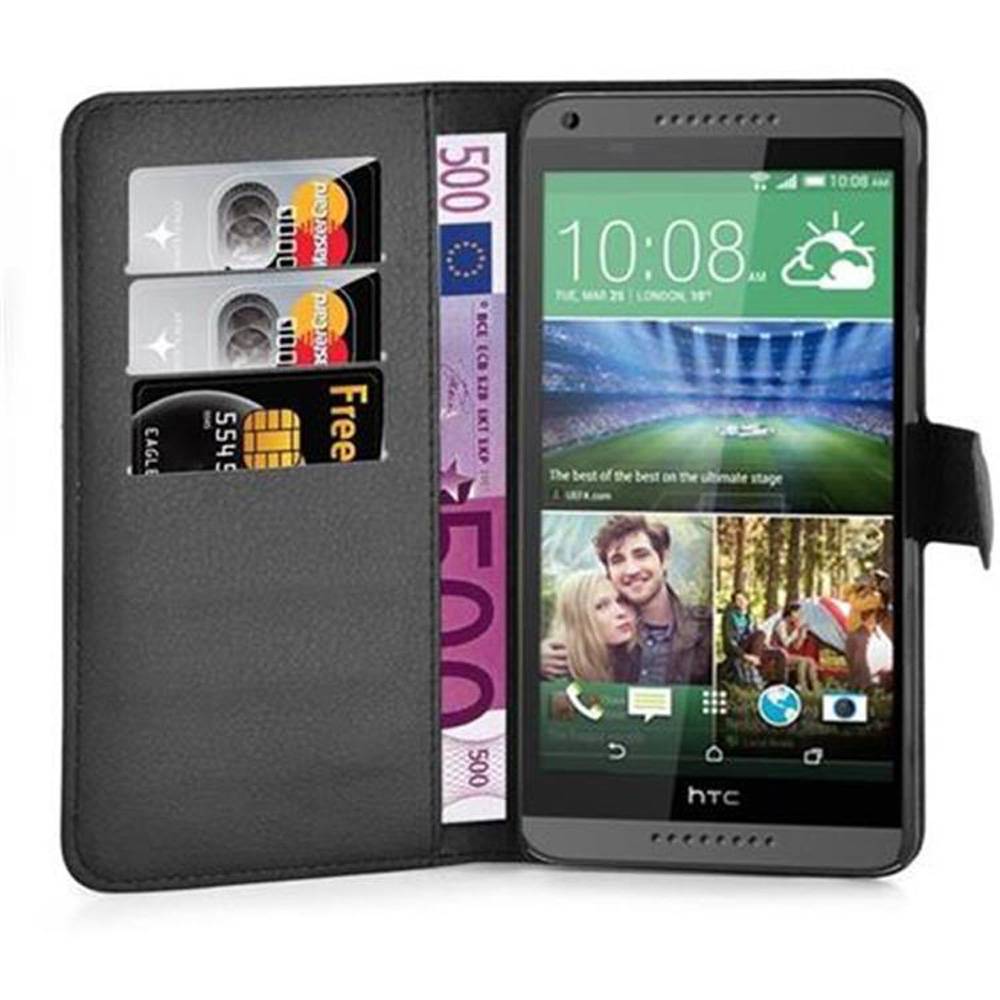 Cadorabo Hülle für HTC Desire 820 Schutz Hülle in Schwarz Handyhülle Etui Case Cover Magnetverschluss