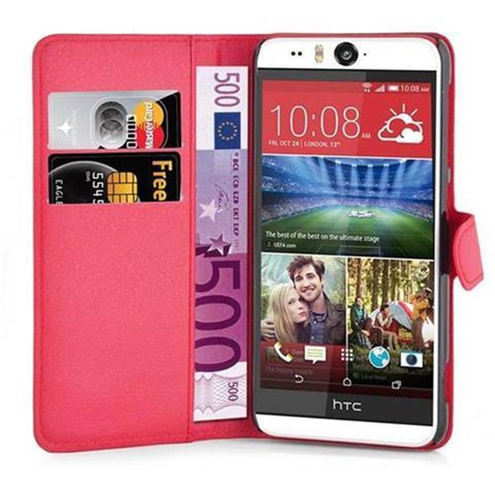 Cadorabo Hülle für HTC Desire EYE Schutz Hülle in Rot Handyhülle Etui Case Cover Magnetverschluss