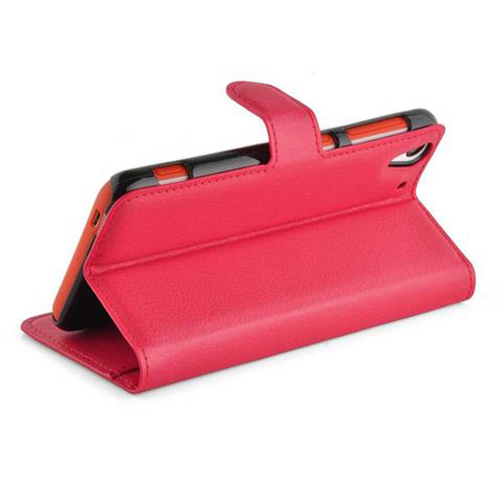 Cadorabo Hülle für HTC Desire EYE Schutz Hülle in Rot Handyhülle Etui Case Cover Magnetverschluss