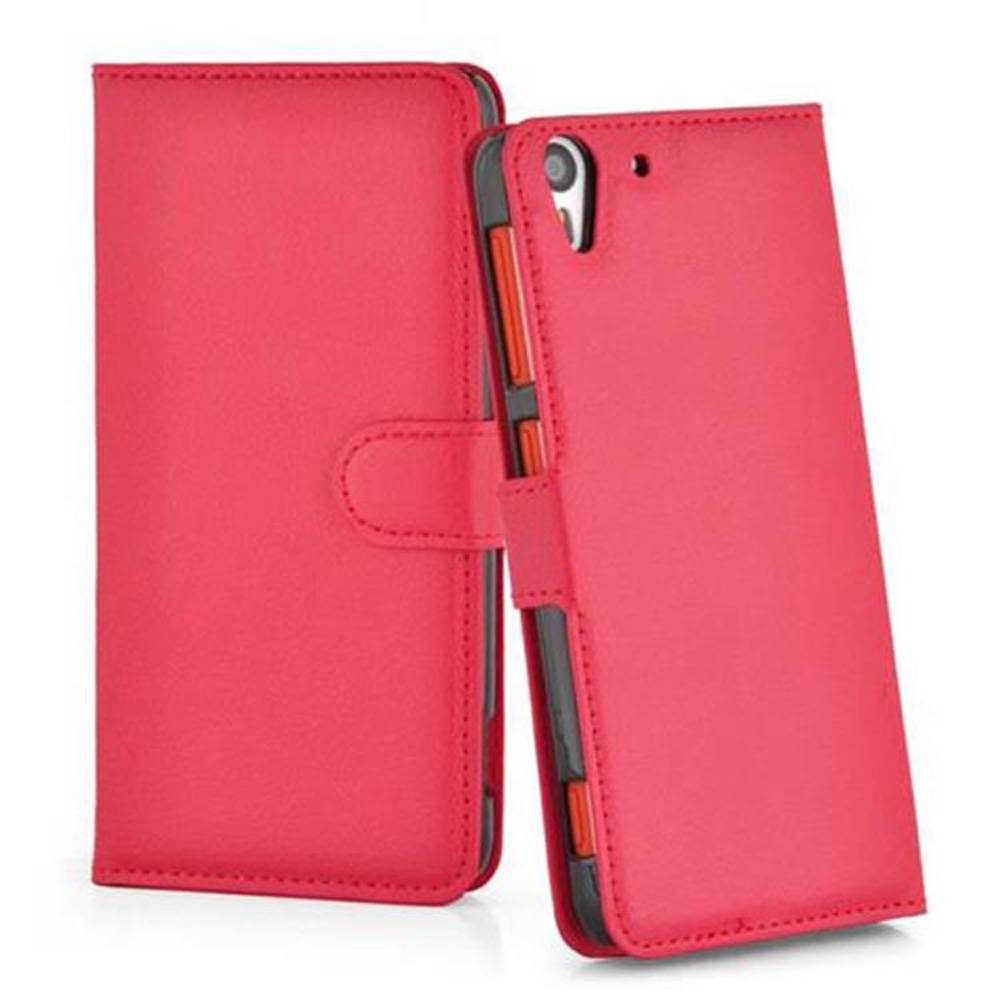 Cadorabo Hülle für HTC Desire EYE Schutz Hülle in Rot Handyhülle Etui Case Cover Magnetverschluss