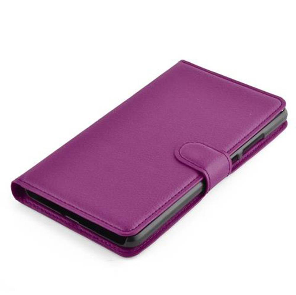 Cadorabo Hülle für Huawei D3 MATE 7 Schutz Hülle in Lila Handyhülle Etui Case Cover Magnetverschluss