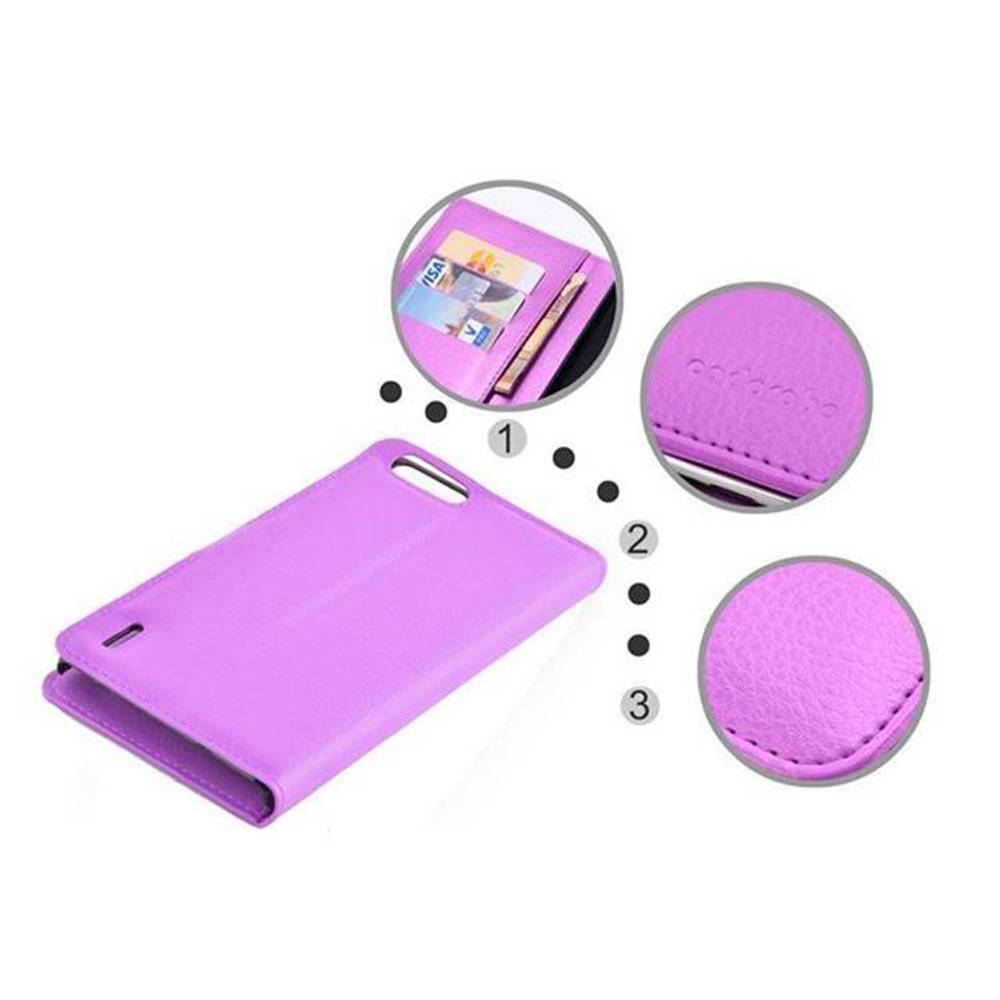 Cadorabo Hülle für Honor 6 PLUS Schutz Hülle in Lila Handyhülle Etui Case Cover Magnetverschluss