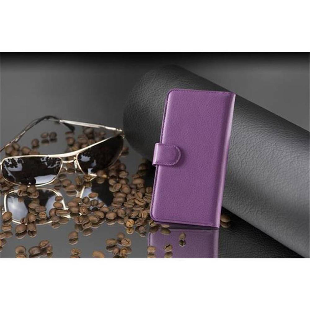Cadorabo Hülle für Honor 6 PLUS Schutz Hülle in Lila Handyhülle Etui Case Cover Magnetverschluss