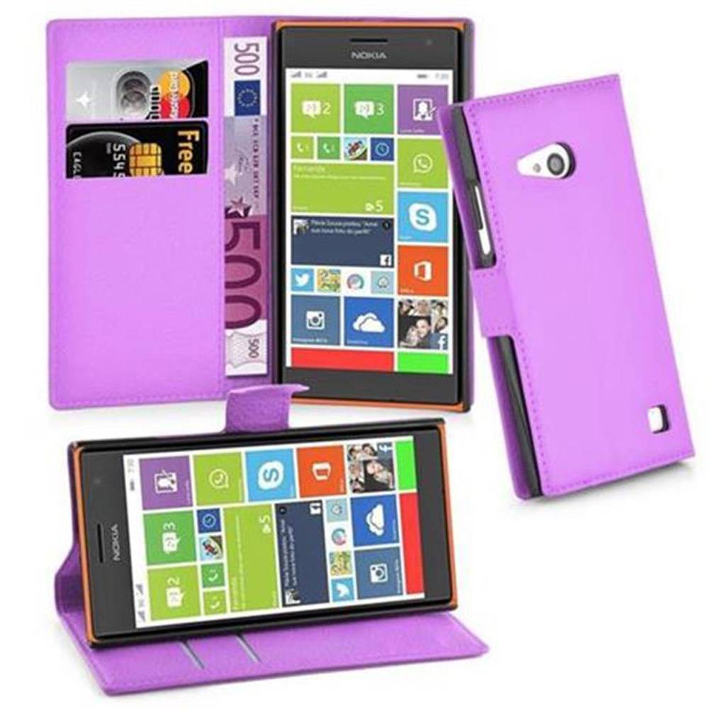 Cadorabo Hülle für Nokia Lumia 730 Schutz Hülle in Lila Handyhülle Etui Case Cover Magnetverschluss