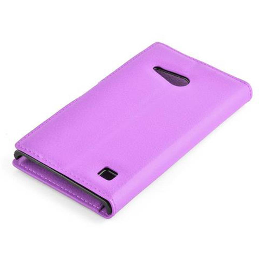 Cadorabo Hülle für Nokia Lumia 730 Schutz Hülle in Lila Handyhülle Etui Case Cover Magnetverschluss