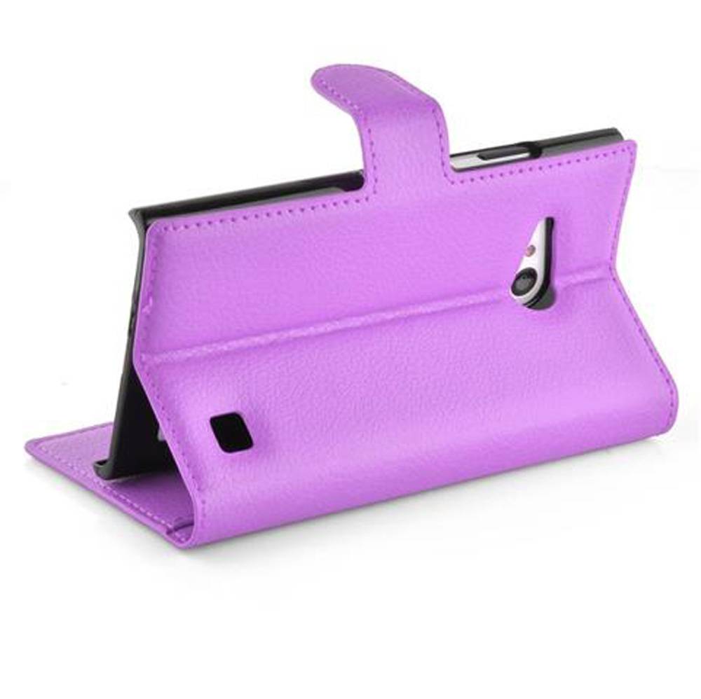 Cadorabo Hülle für Nokia Lumia 730 Schutz Hülle in Lila Handyhülle Etui Case Cover Magnetverschluss